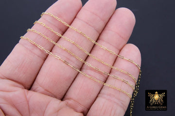 14 K Gold Filled Wavy Ripple Chain, By The Foot, Unfinished Designer Chains, Dainty Small Cable Krinkle Chains